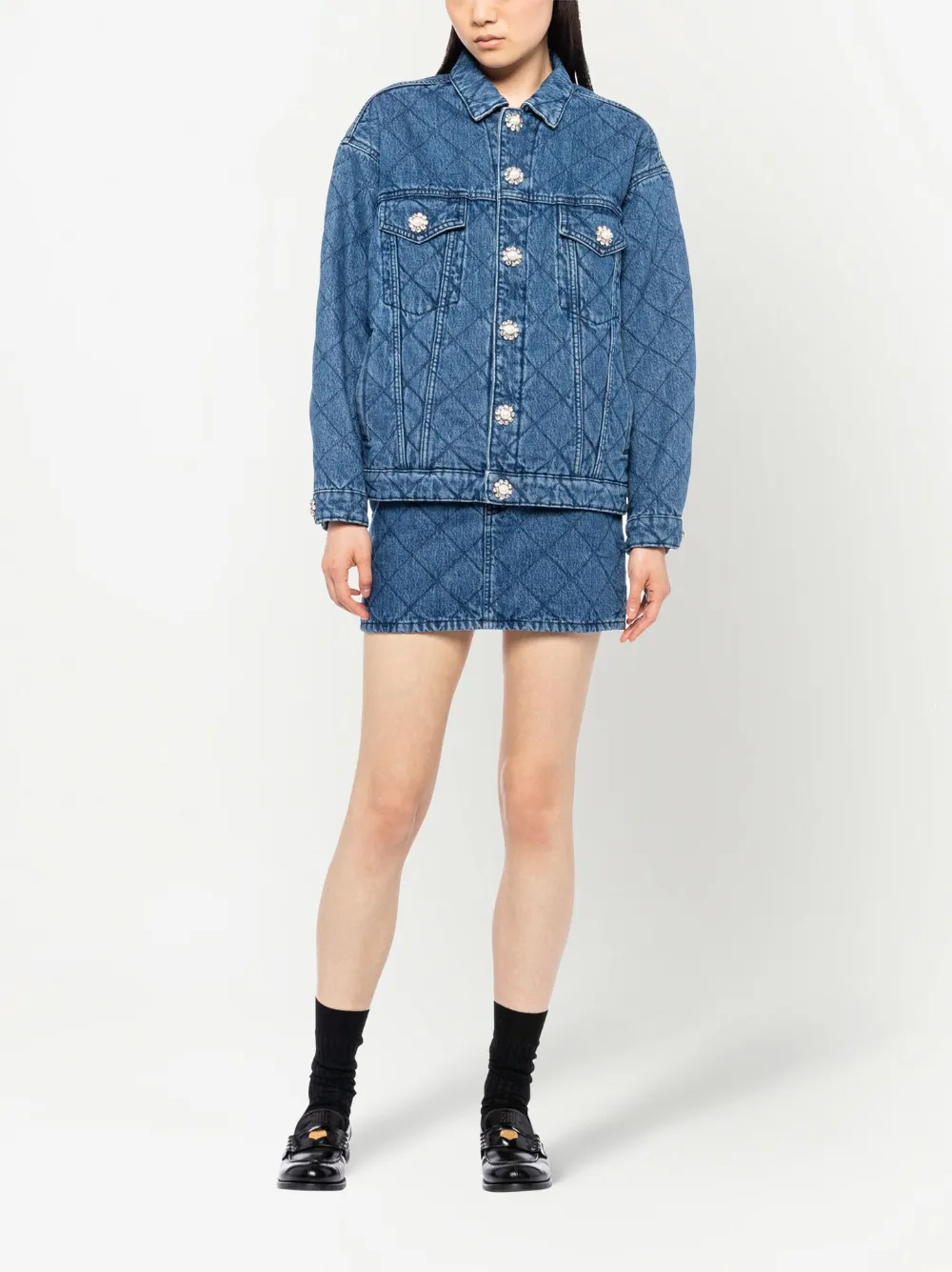 Miu Miu diamondquilted Denim Shirt Jacket Farfetch