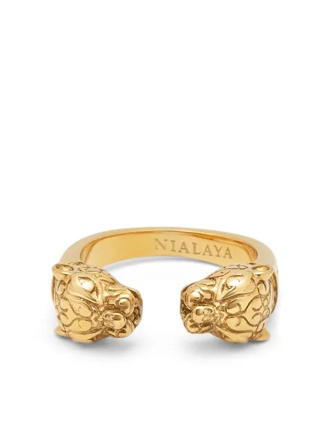 Nialaya Jewelry Panther double-head ring
