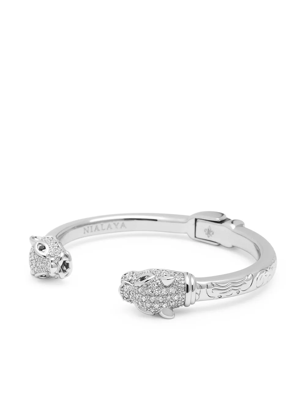 

Nialaya Jewelry Panther crystal-embellished bangle bracelet - Silver