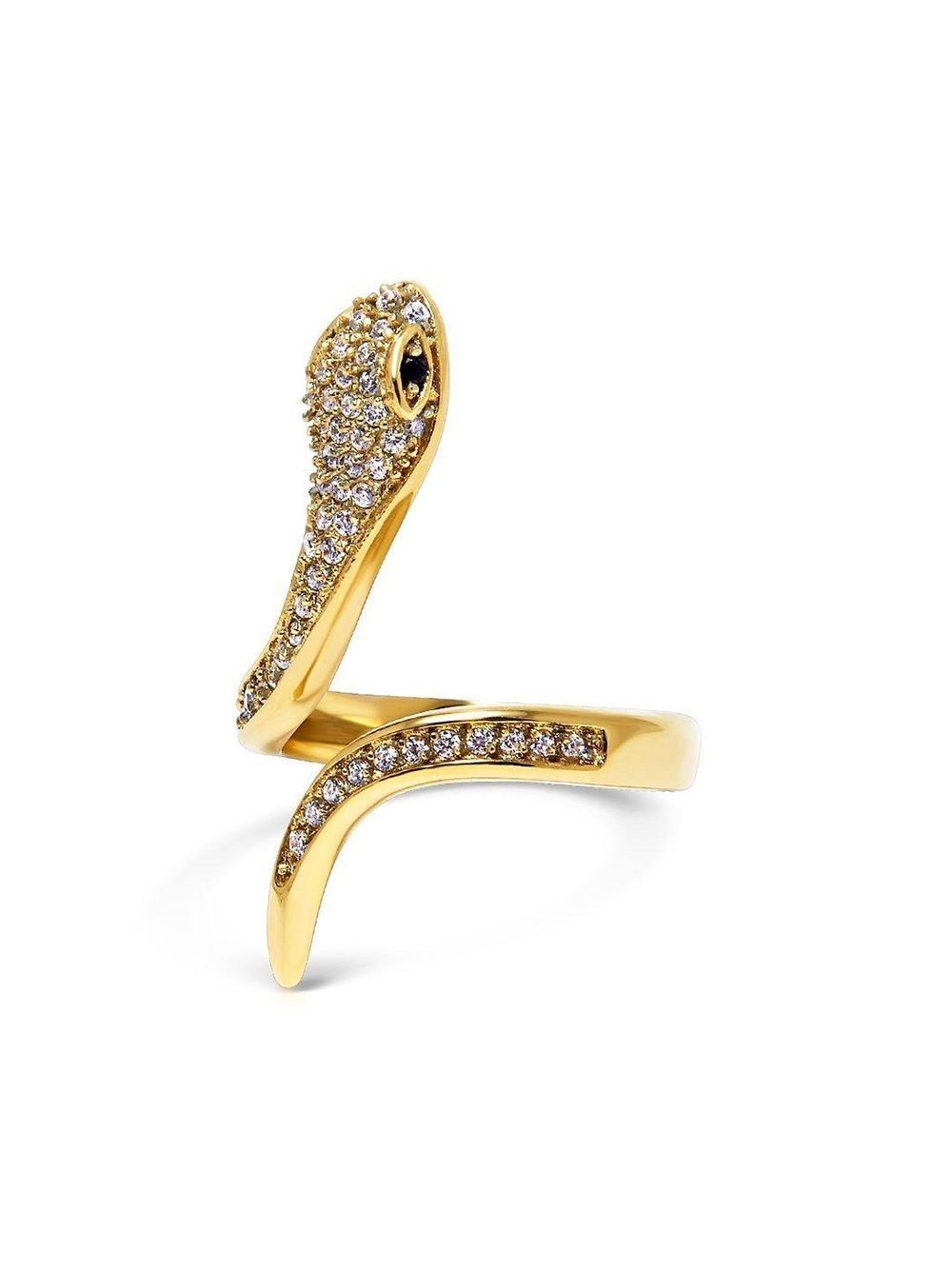 Gold and diamond snake on sale ring