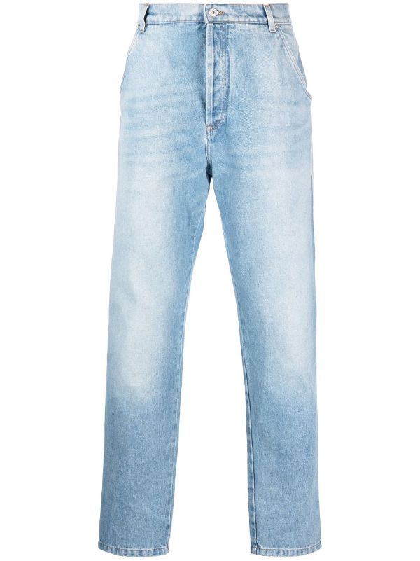 Balmain monogram-embellished straight-leg Jeans - Farfetch