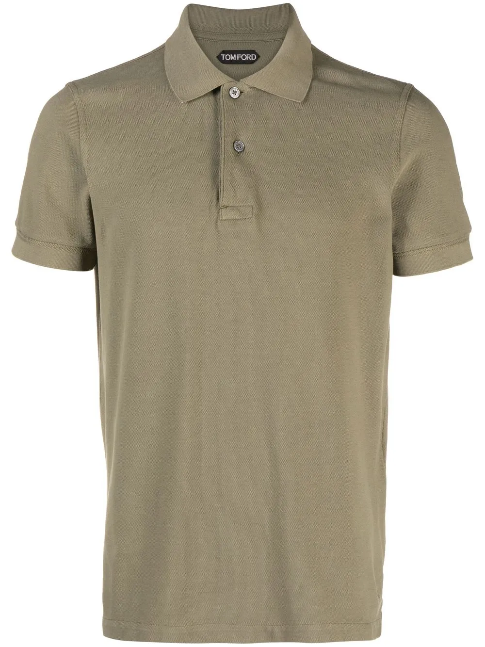 Tom Ford Classic Pique Polo With Tailored Fit In Green