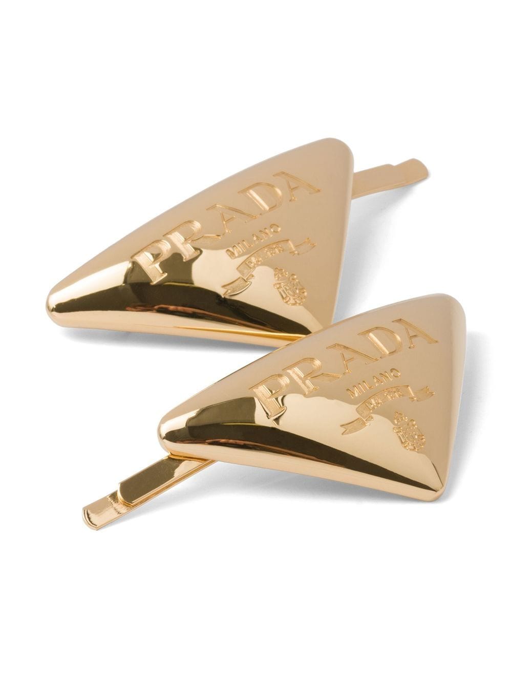 Prada - Triangle Logo Hair Clip  HBX - Globally Curated Fashion and  Lifestyle by Hypebeast