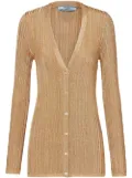 Prada V-neck lamé cardigan - Gold
