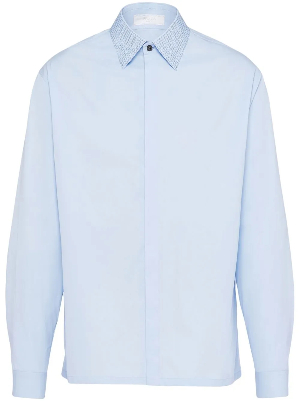 

Prada stud-embellished cotton shirt - Blue