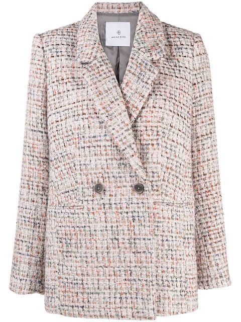 ANINE BING Diana double-breasted tweed blazer