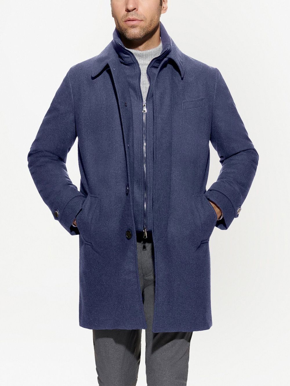 Shop Norwegian Wool Down-lined Wool Coat In Blue