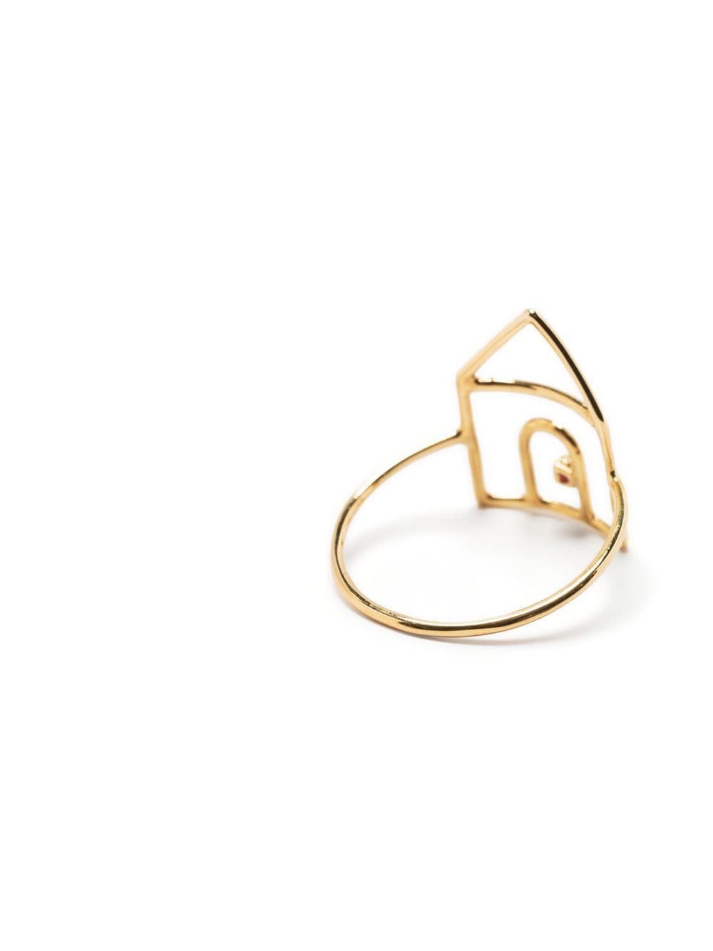 Shop Aliita House-shape Gemstone Ring In Gold