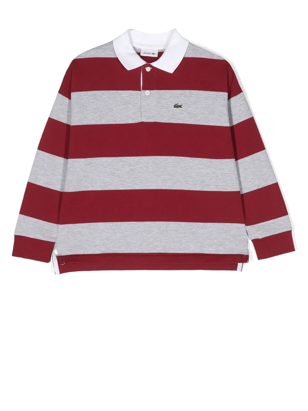 

Lacoste Kids playera tipo polo con logo bordado - Gris