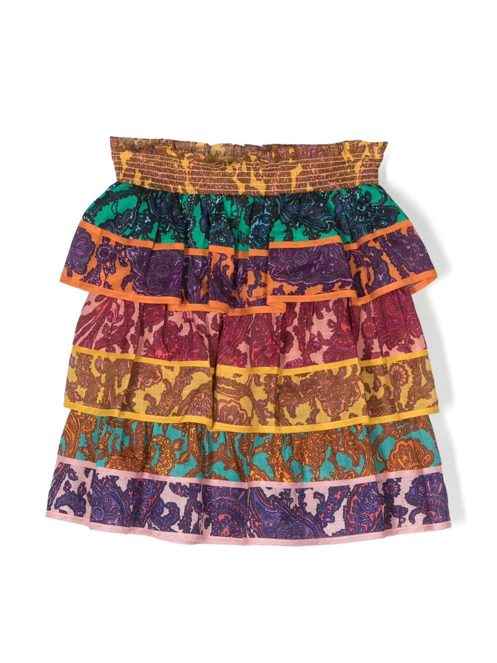 TIGGY TIERED PAISLEY-PRINT SKIRT