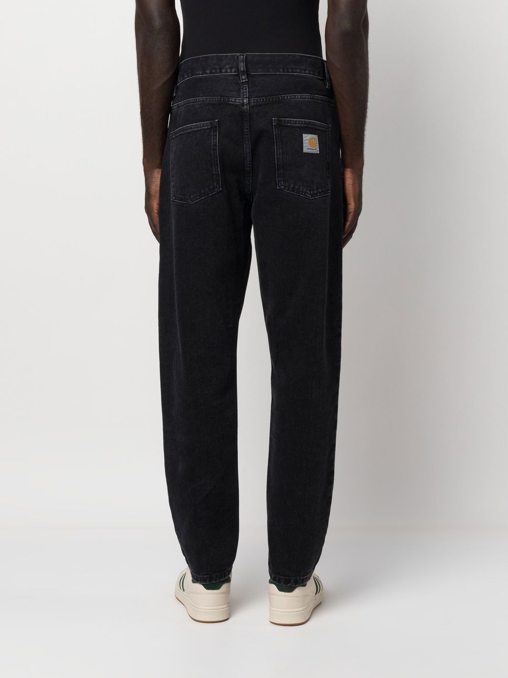 Shop Carhartt Newel Straight-leg Jeans In Black