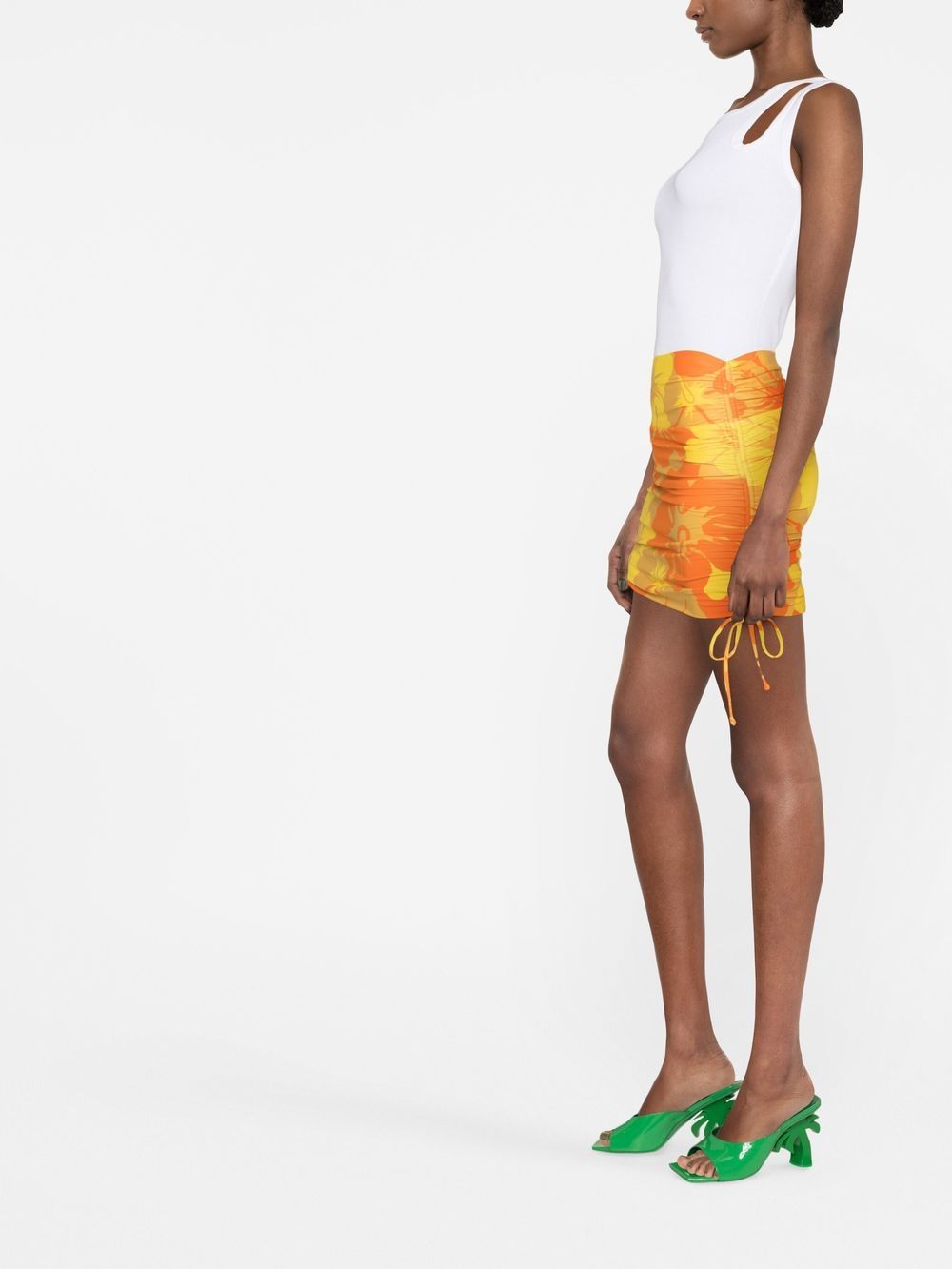 faithfull the brand costa mesa floral print miniskirt - orange