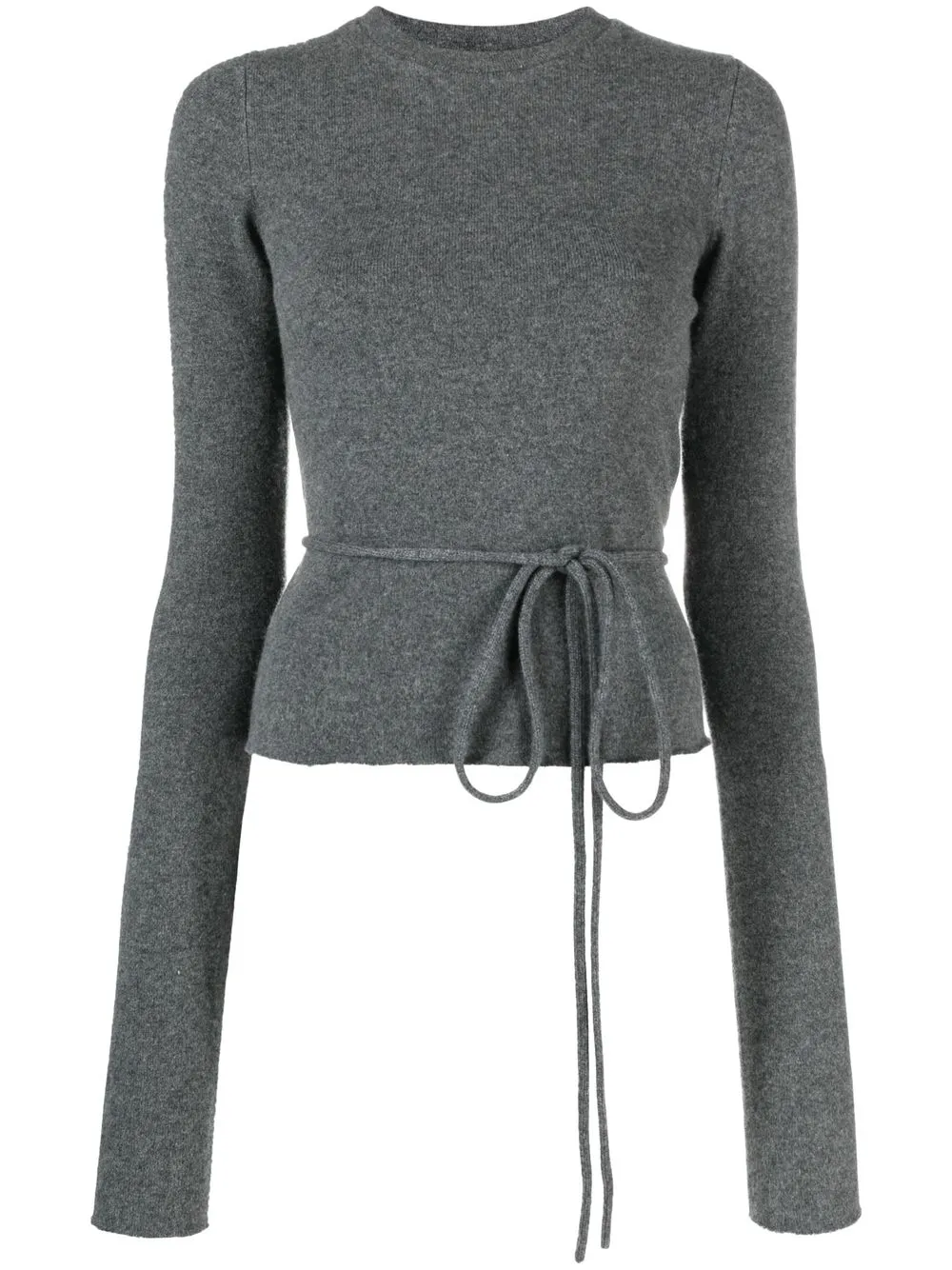 

extreme cashmere tied-waist long-sleeve top - Grey