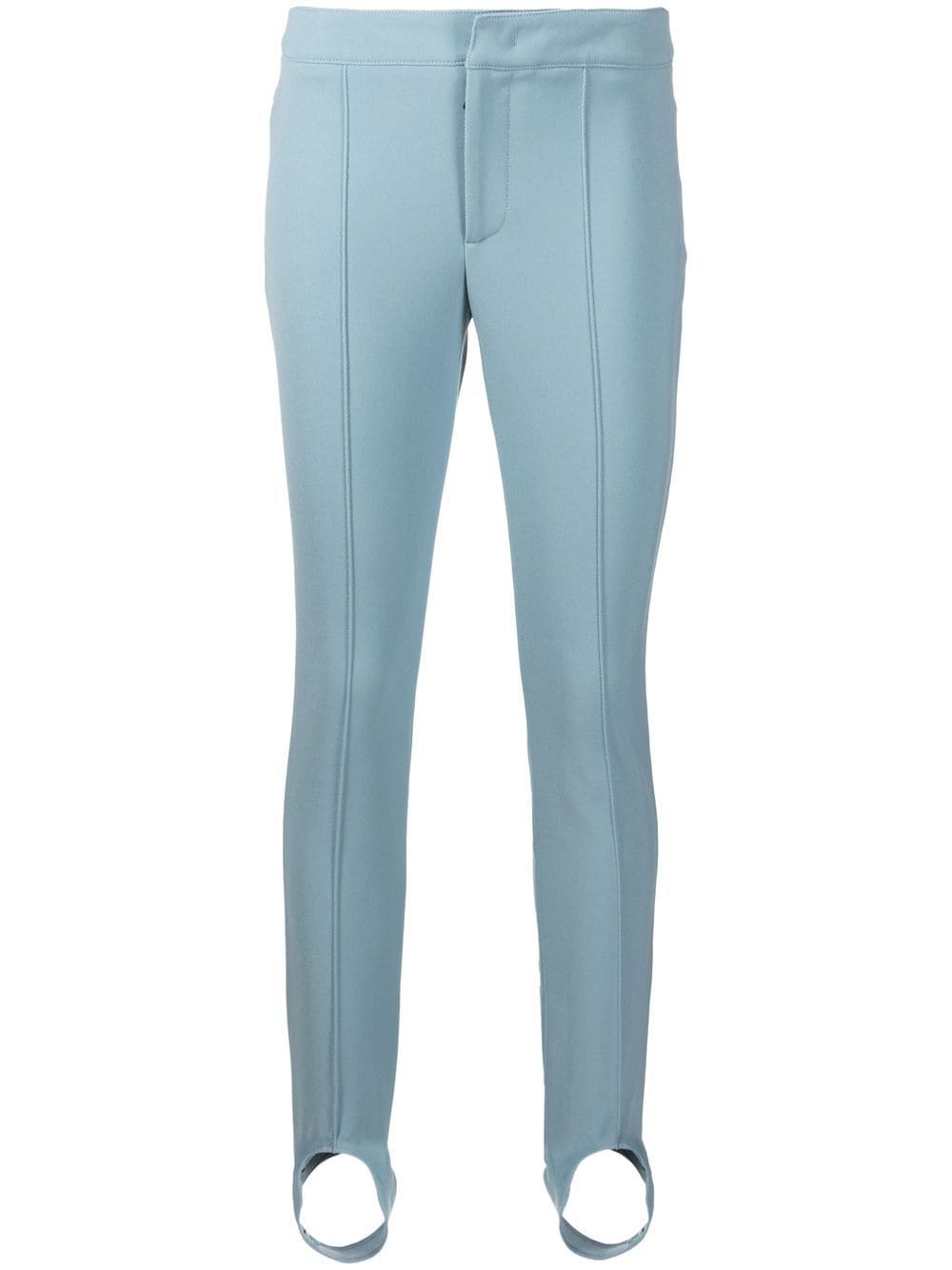 Shop Moncler Slim-fit Stirrup Trousers In Blue