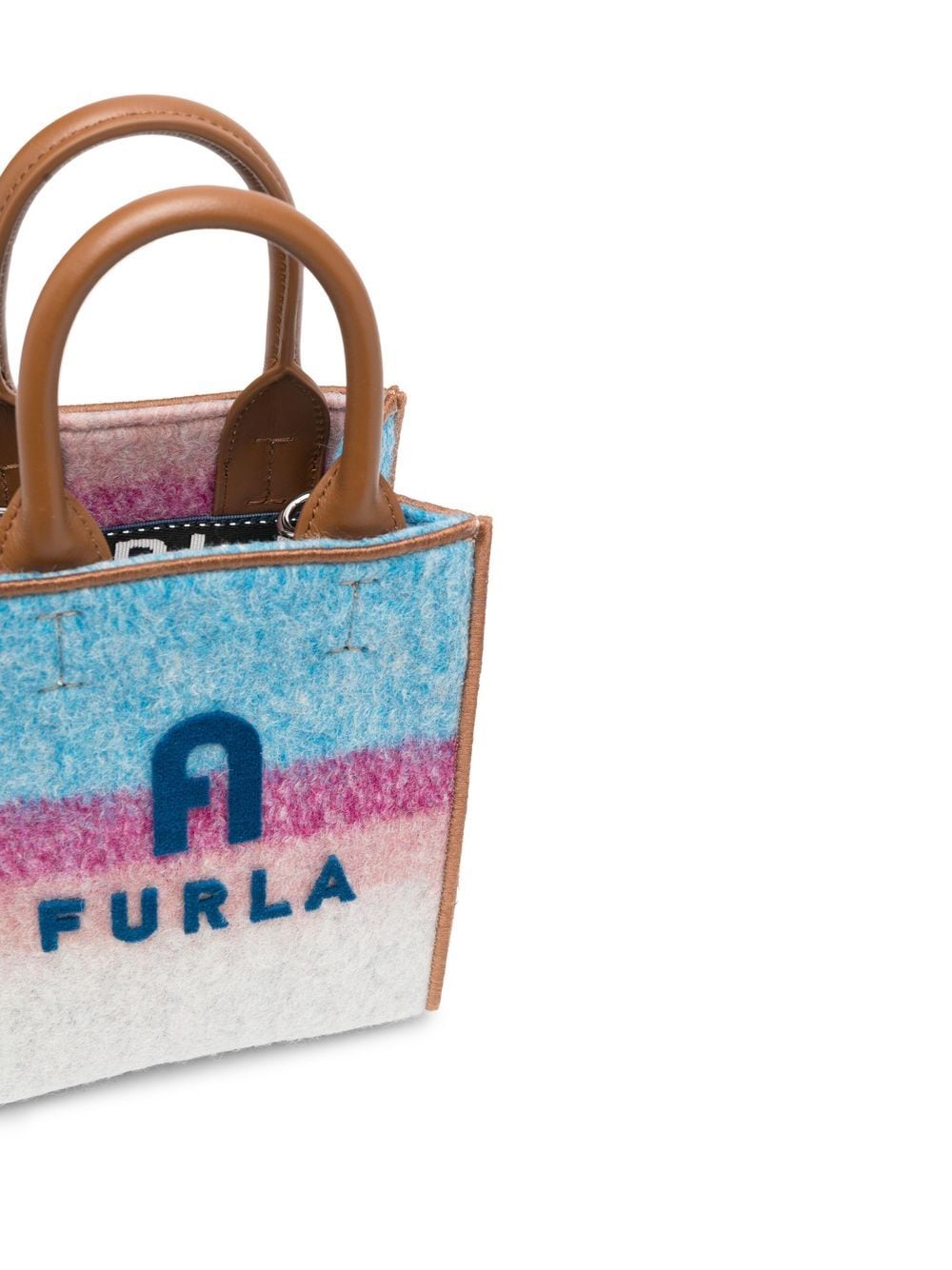Shop Furla Logo-print Tote Bag In Blue