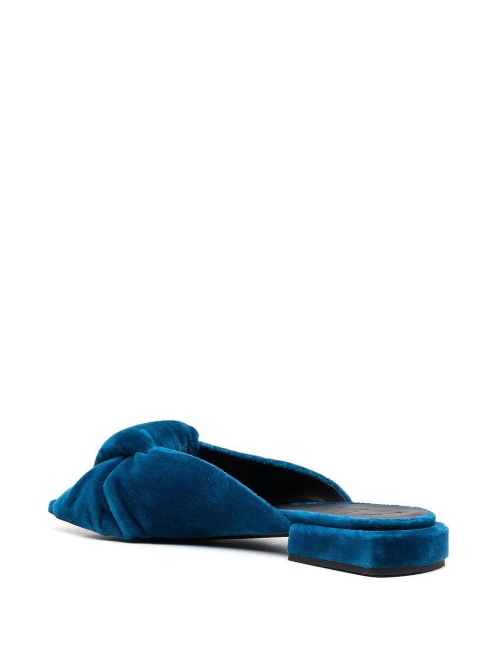 Shop Furla Velvet Knot-detail 25mm Sandals In Blue