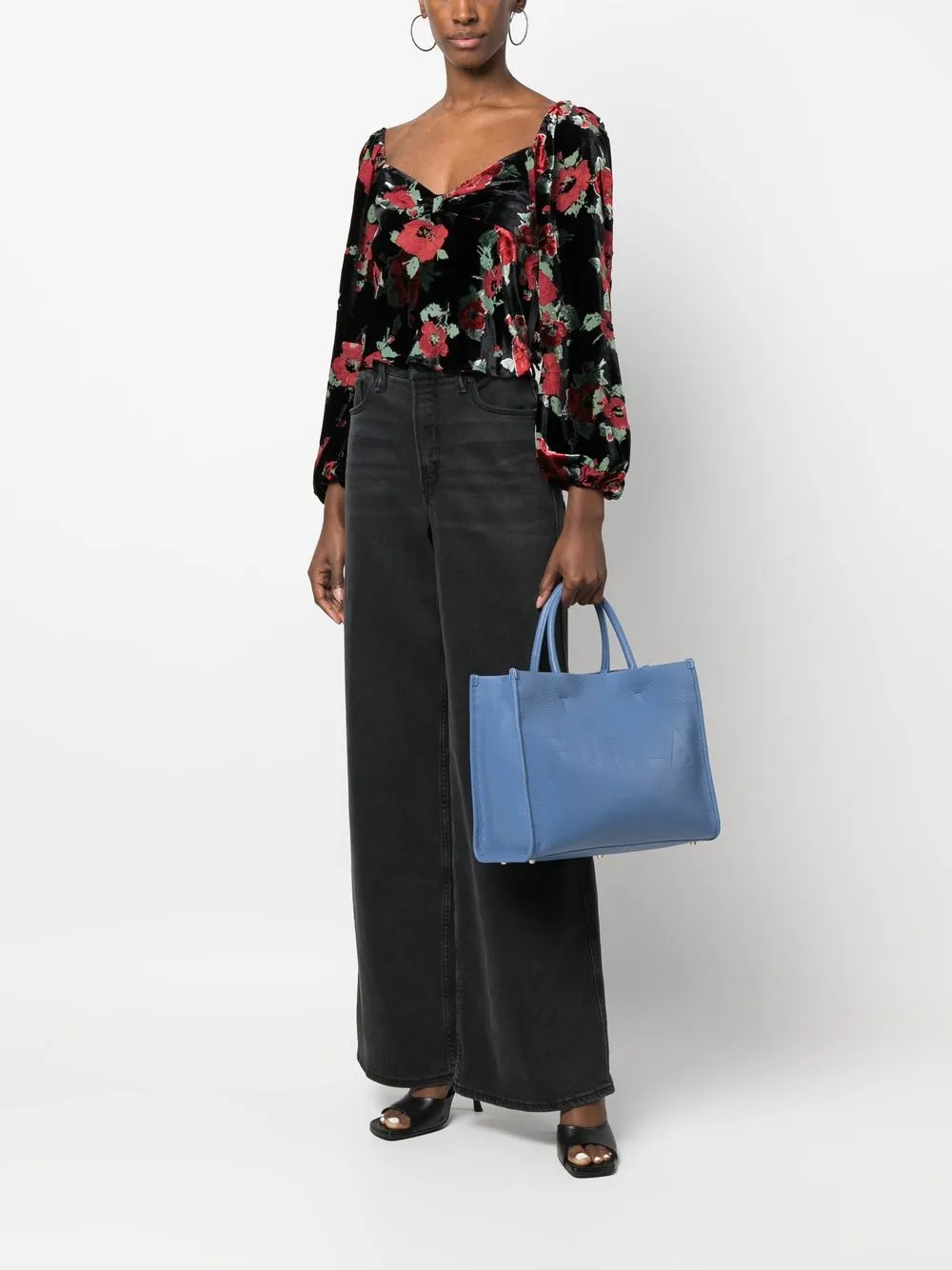 Furla Shopper met logo-reliëf - Blauw