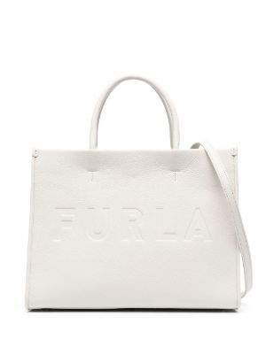 Furla Solid Leather Tote Bag - Blue Totes, Handbags - WFU31160