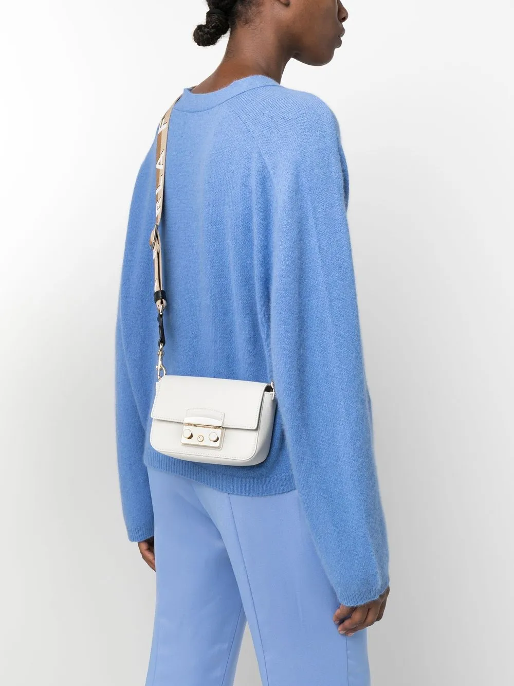 Furla Crossbodytas met logobandje - Wit