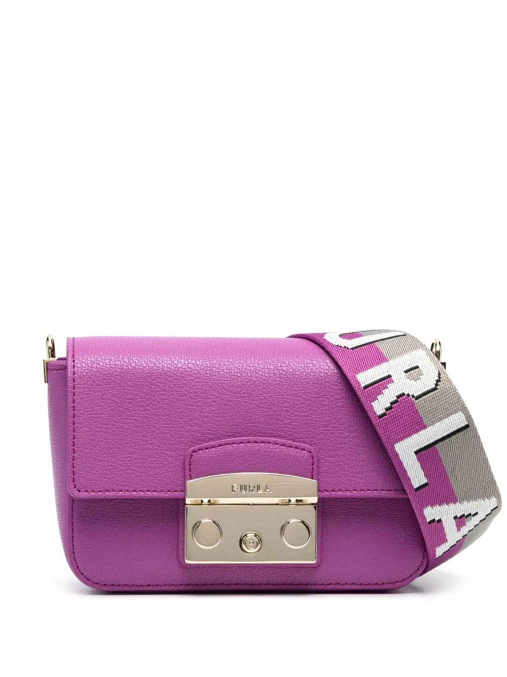 

Furla logo-detail leather crossbody bag - Purple
