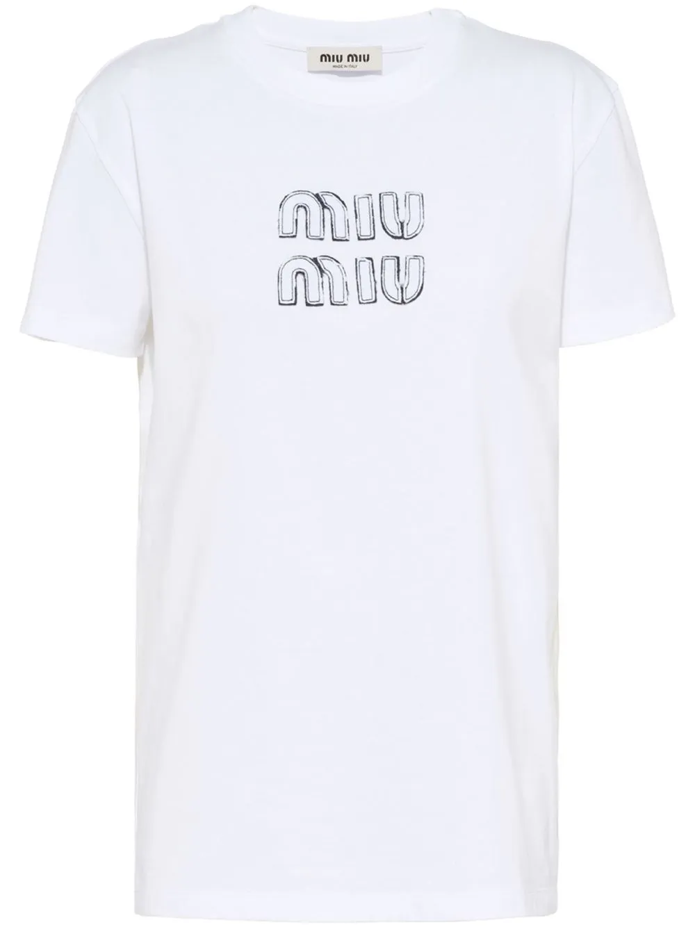 Miu Miu logo-embroidered T-shirt | Smart Closet