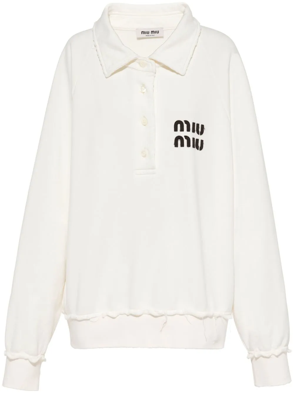 White cotton from MIU MIU featuring crew neck, RvceShops Revival