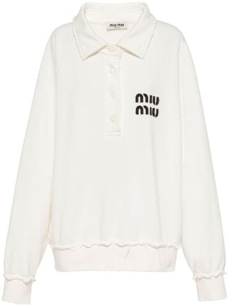 Miu Miu ロゴパッチ ポロスウェットシャツ - Farfetch