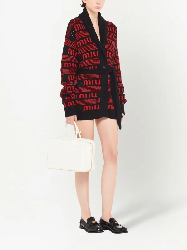 Miu Miu embossed-logo Leather Tote Bag - Farfetch 