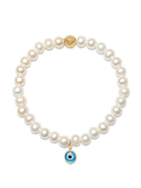 Nialaya Jewelry evil eye-charm pearl bracelet