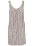Prada rhinestone-embellished mesh minidress - Neutrals