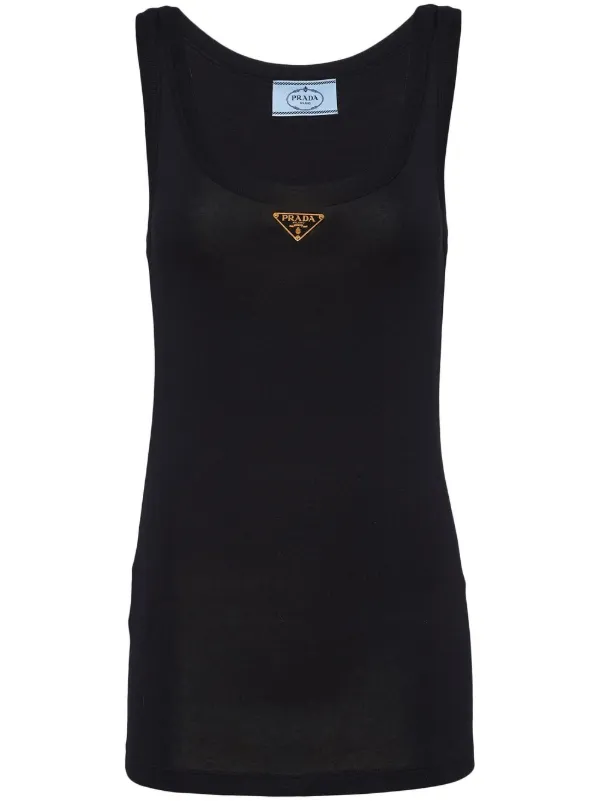 Prada Enamel logo-plaque Tank Top - Farfetch