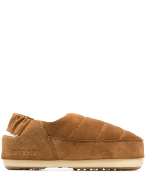 スリッポン MOON BOOT Camel suede Evolution slippers (14601500 001) スリッポン MOON BOOT Camel suede Evolution slippers