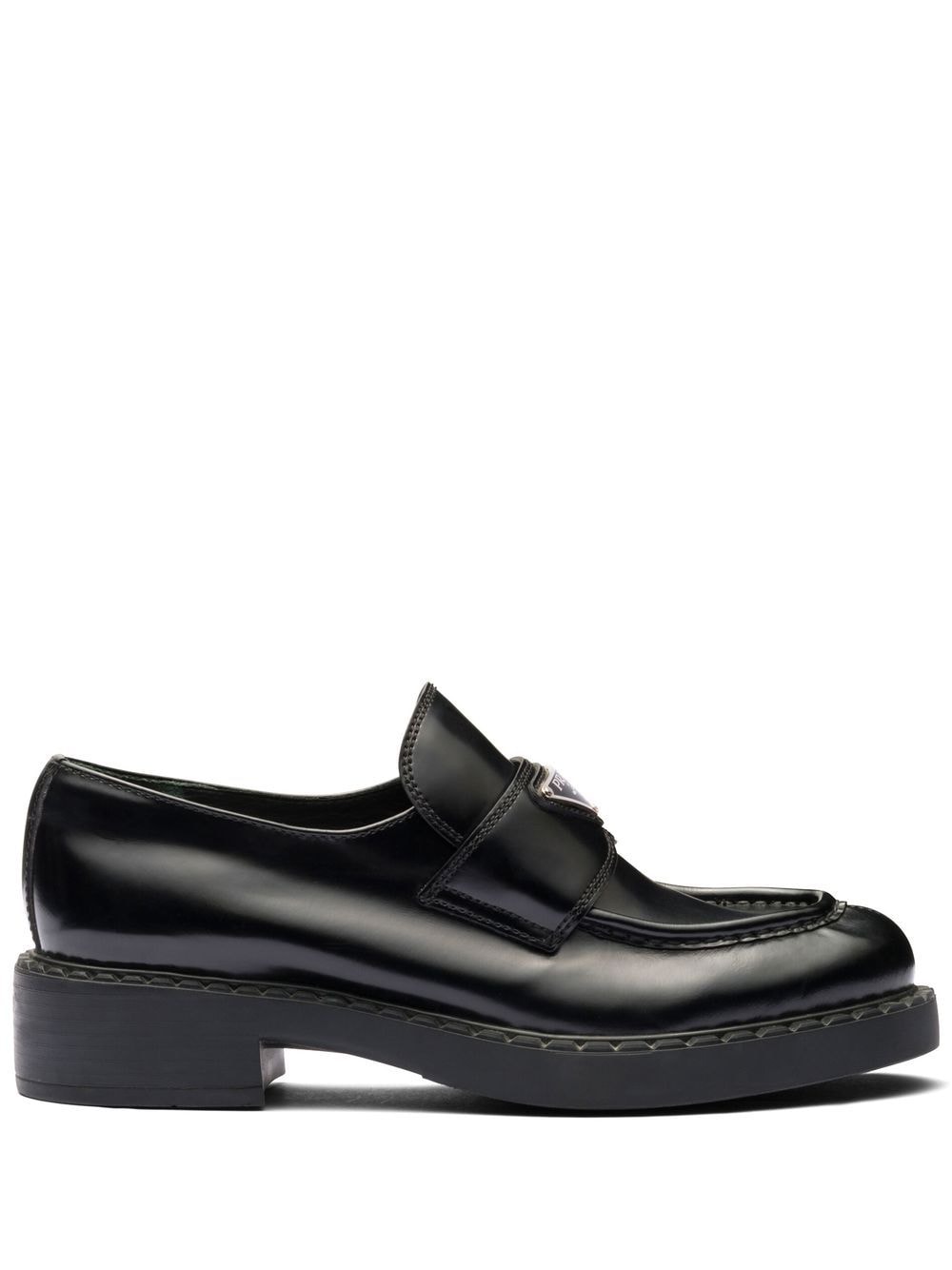 Image 1 of Prada Chocolate brushed leather loafers