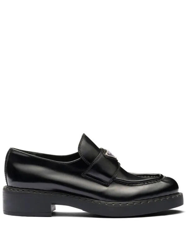 Prada brushed leather on sale loafers