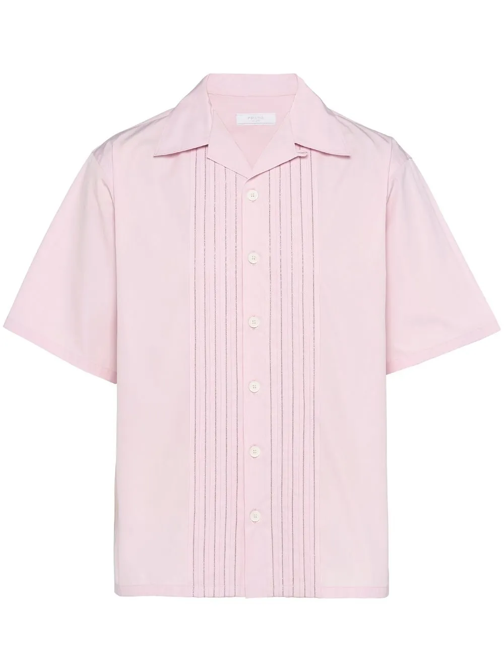 

Prada pleated-panel cotton shirt - Pink