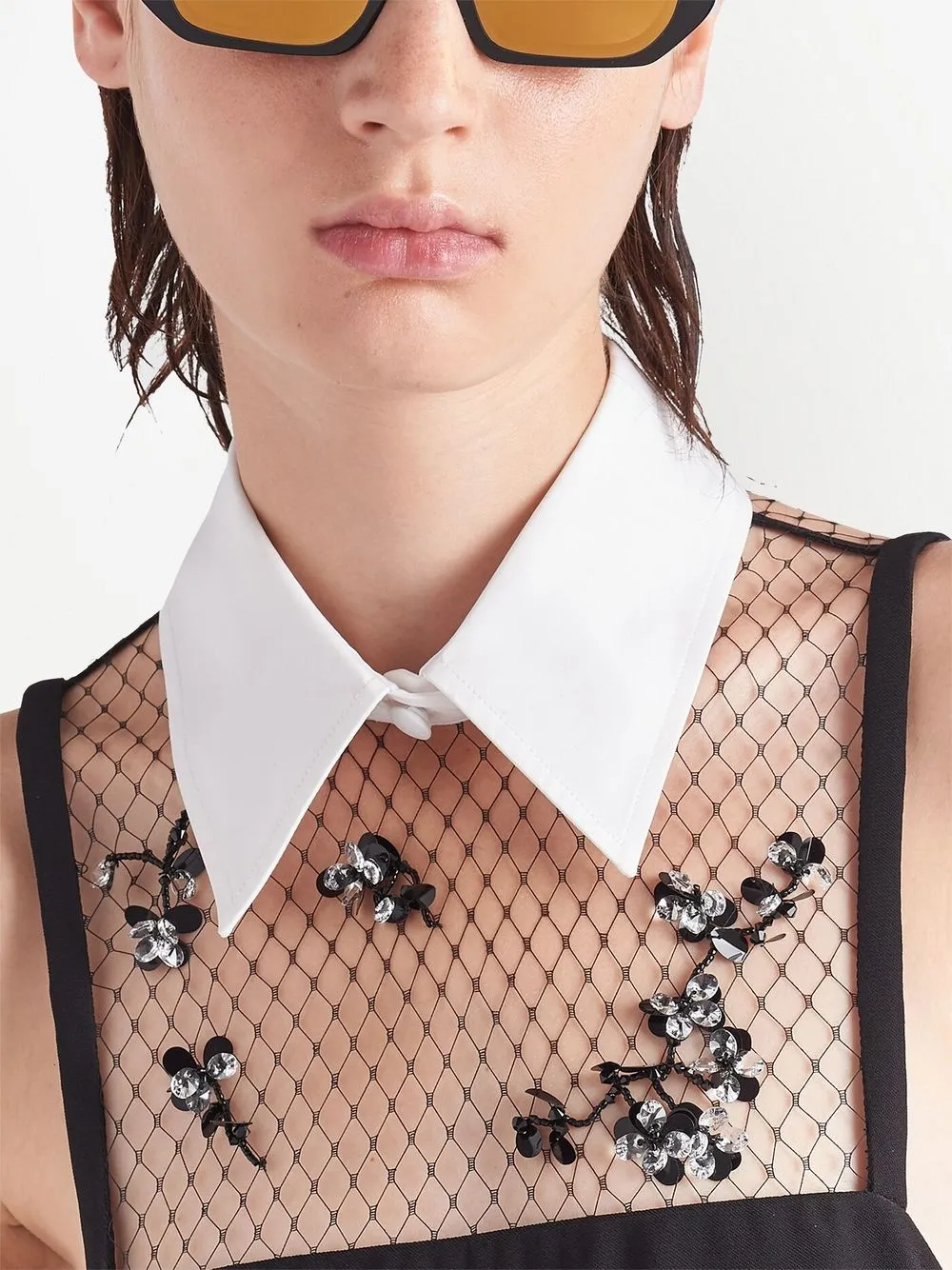 Adelpha - Vintage Embroidered Mesh Mini Dress