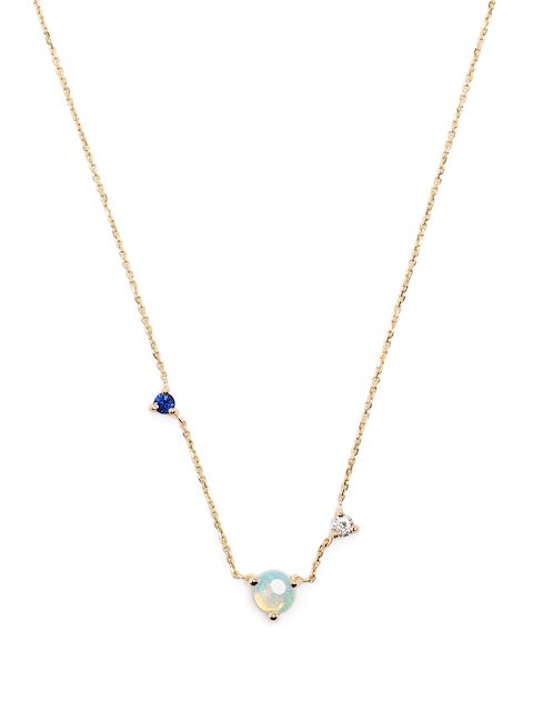WWAKE 14kt Three Step Gelbgoldhalskette