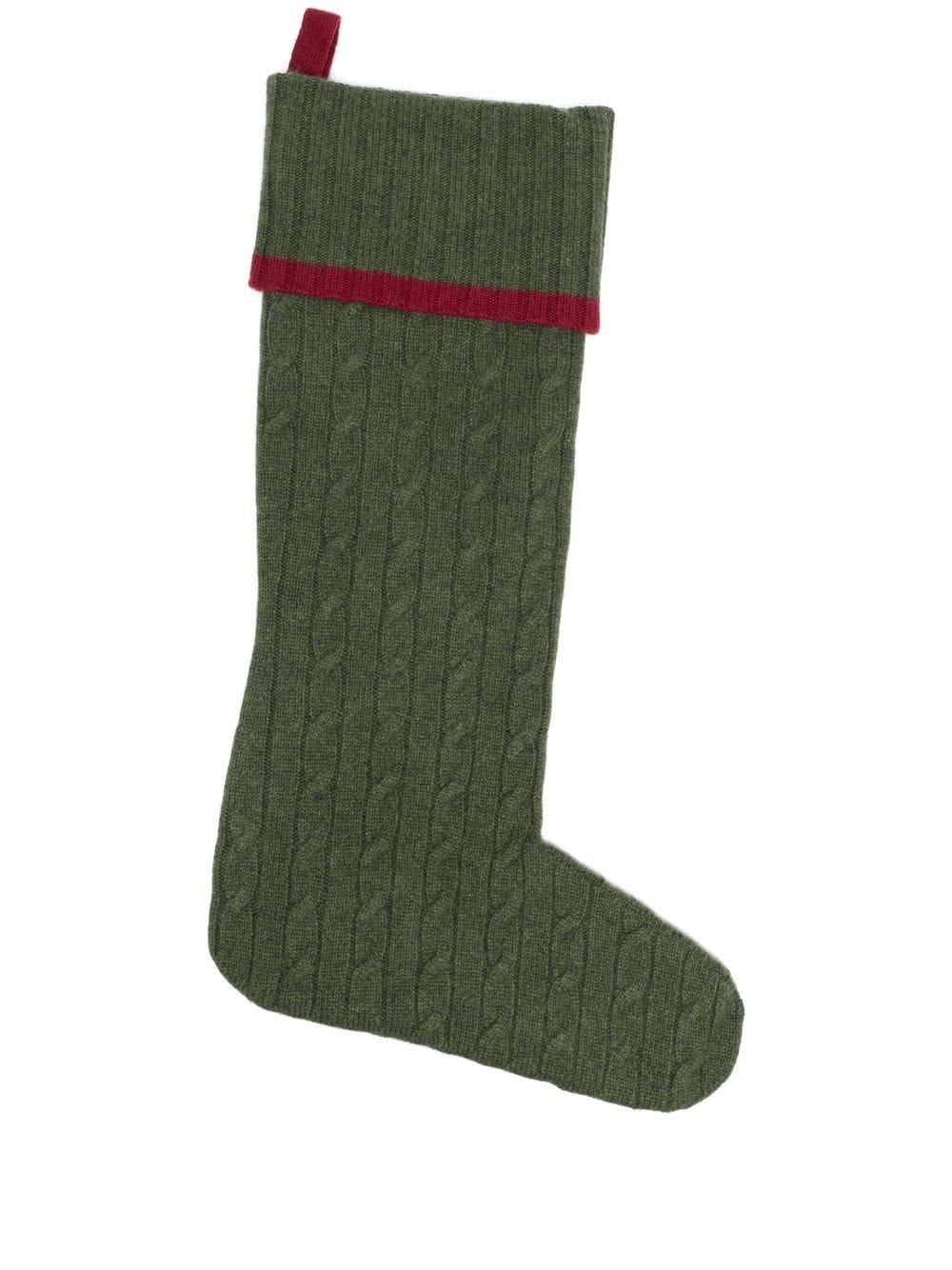 Ralph Lauren Cable-knit Cashmere Stocking In 绿色