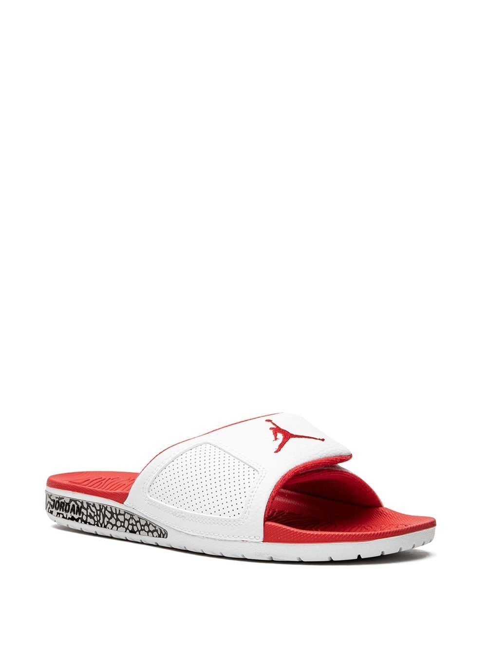 Shop Jordan Hydro Iii Retro "fire Red" Sneakers In White