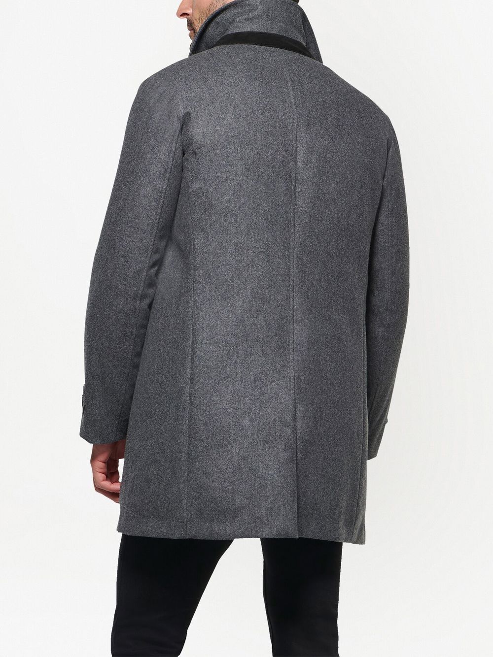 Shop Norwegian Wool Down-lined Wool Coat In Grey