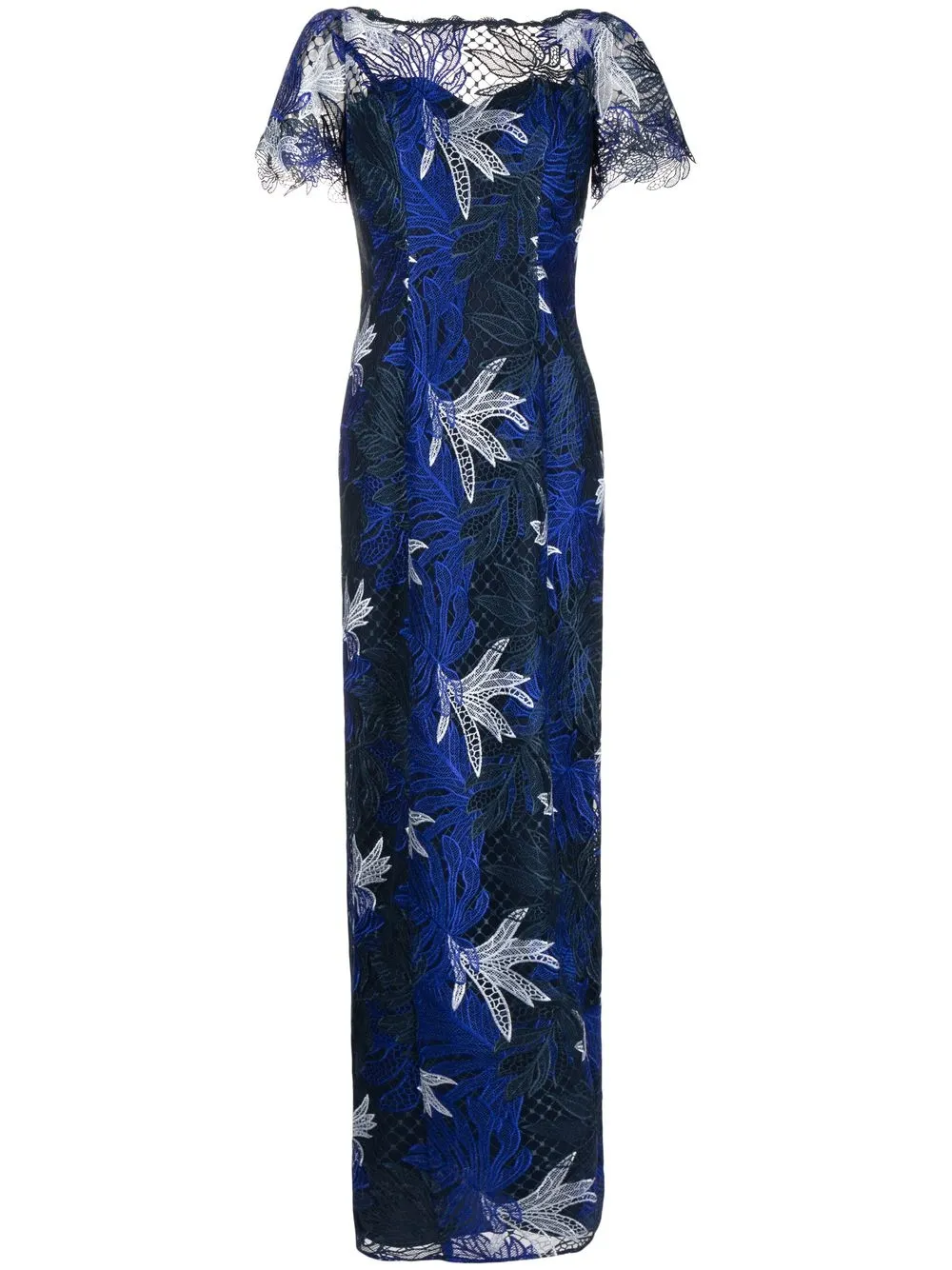 

Marchesa Notte vestido de fiesta con encaje floral - Azul