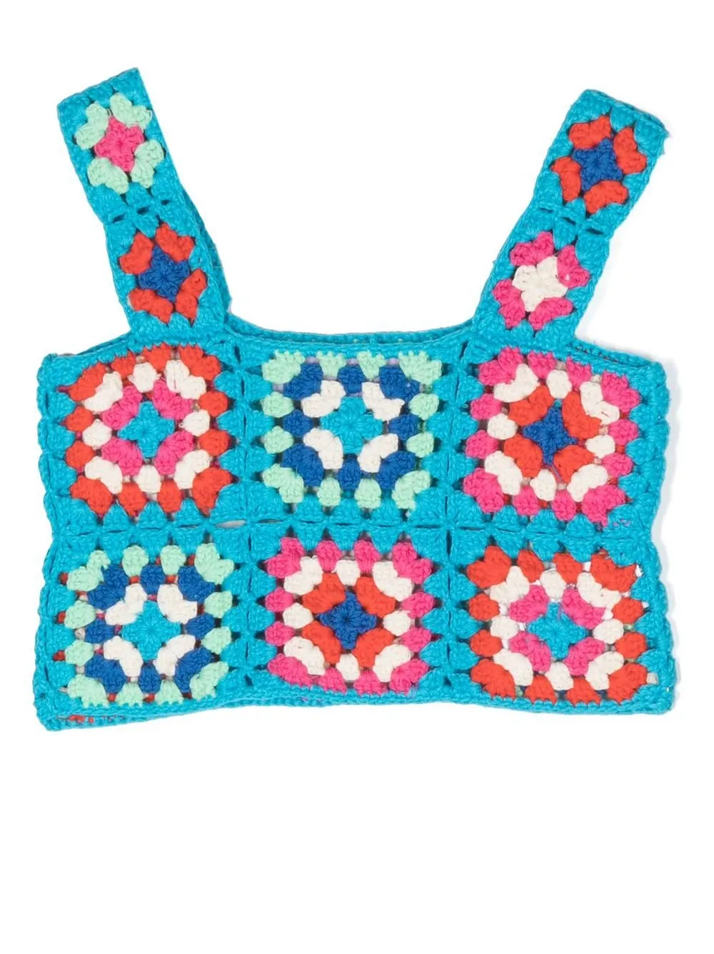 

MC2 Saint Barth Kids Halima crochet crop top - Blue