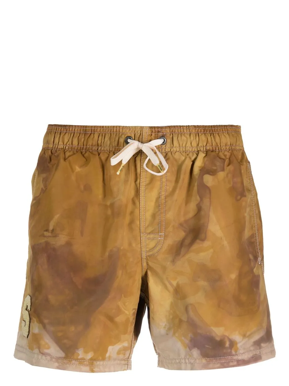 

Sundek tie-dye print drawstring swim shorts - Yellow