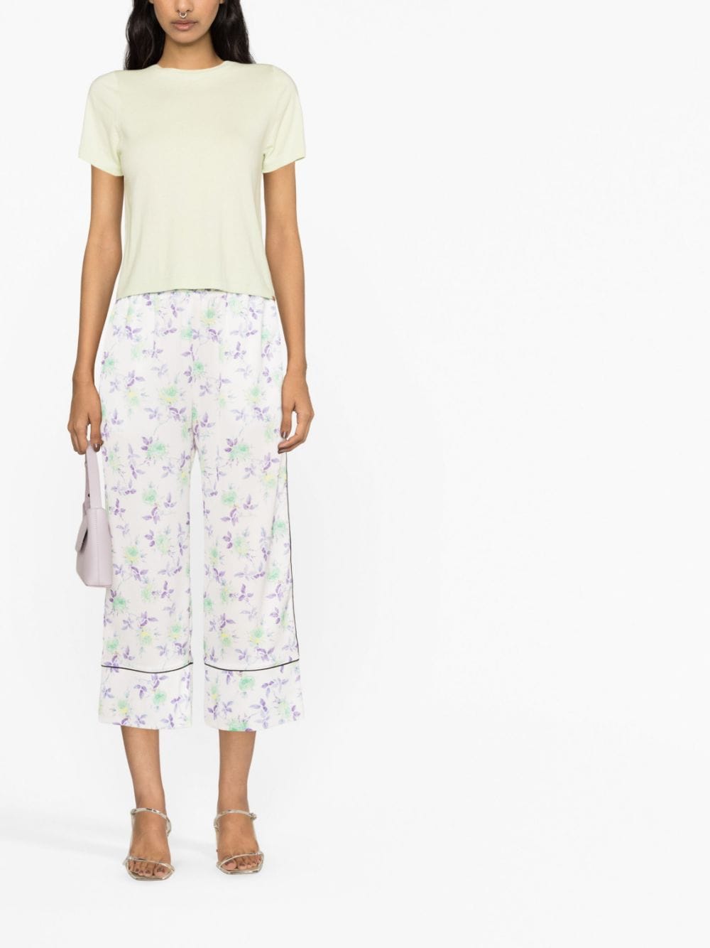 MSGM Broek met bloemenprint - Wit