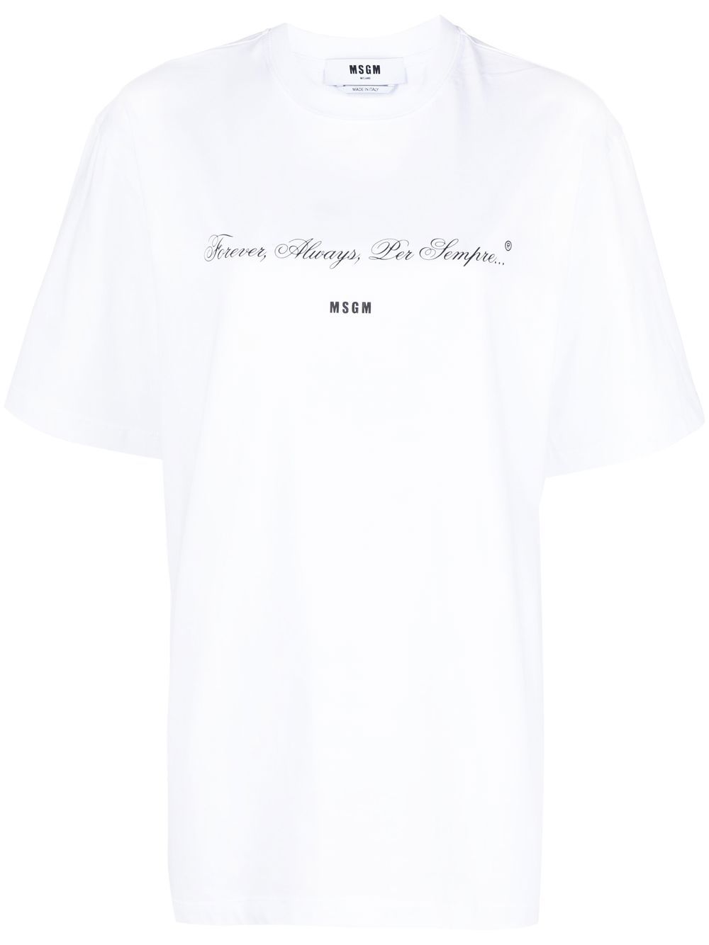 

MSGM slogan-print cotton T-shirt - White