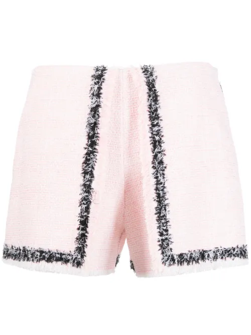Short en tweed à bords frangés - MSGM - Modalova