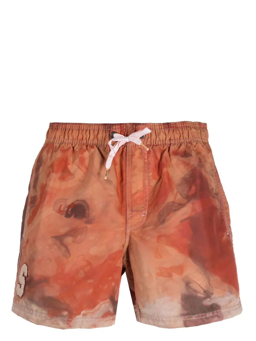 

Sundek tie-dye print drawstring swim shorts - Orange