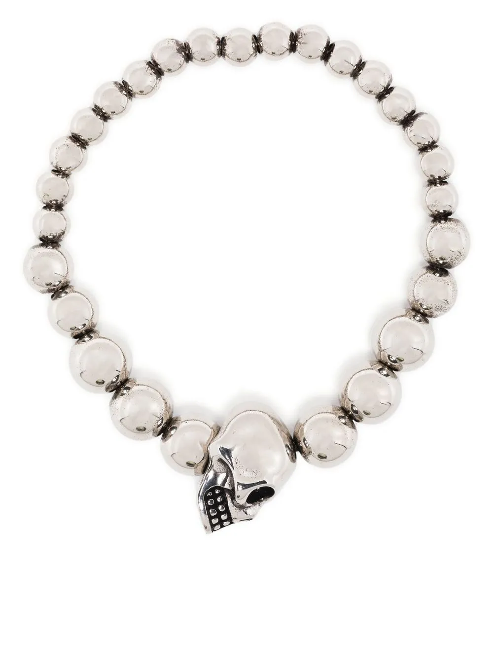 

Alexander McQueen skull-charm beaded bracelet - Silver