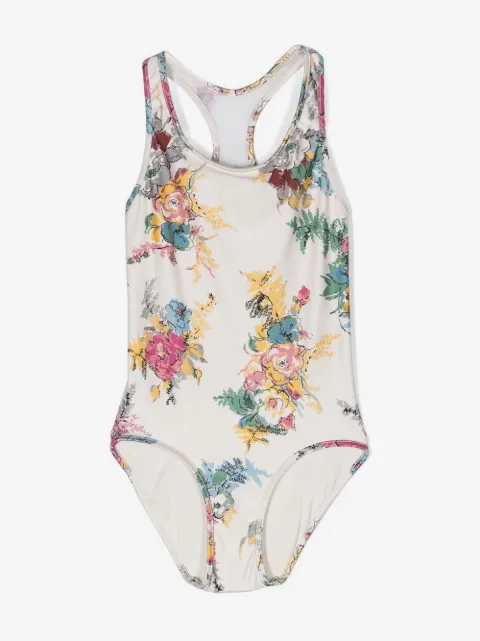 ZIMMERMANN Kids maillot de bain fleuri Clover à dos nageur