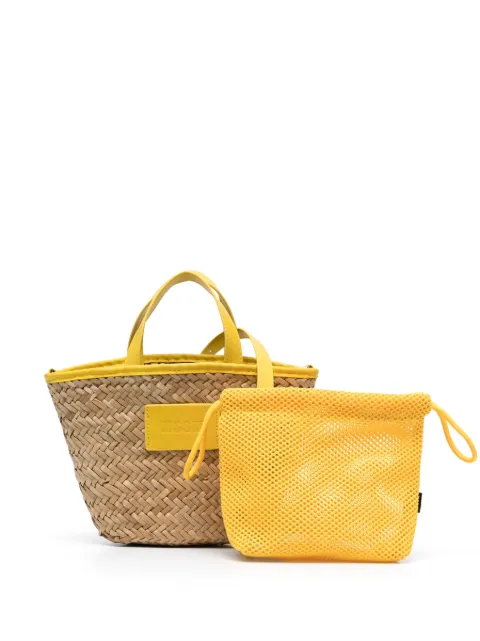 MSGM interwoven-design raffia tote bag